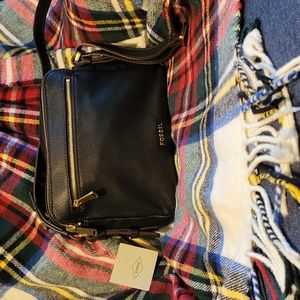 NWT Fossil black Piper crossbody